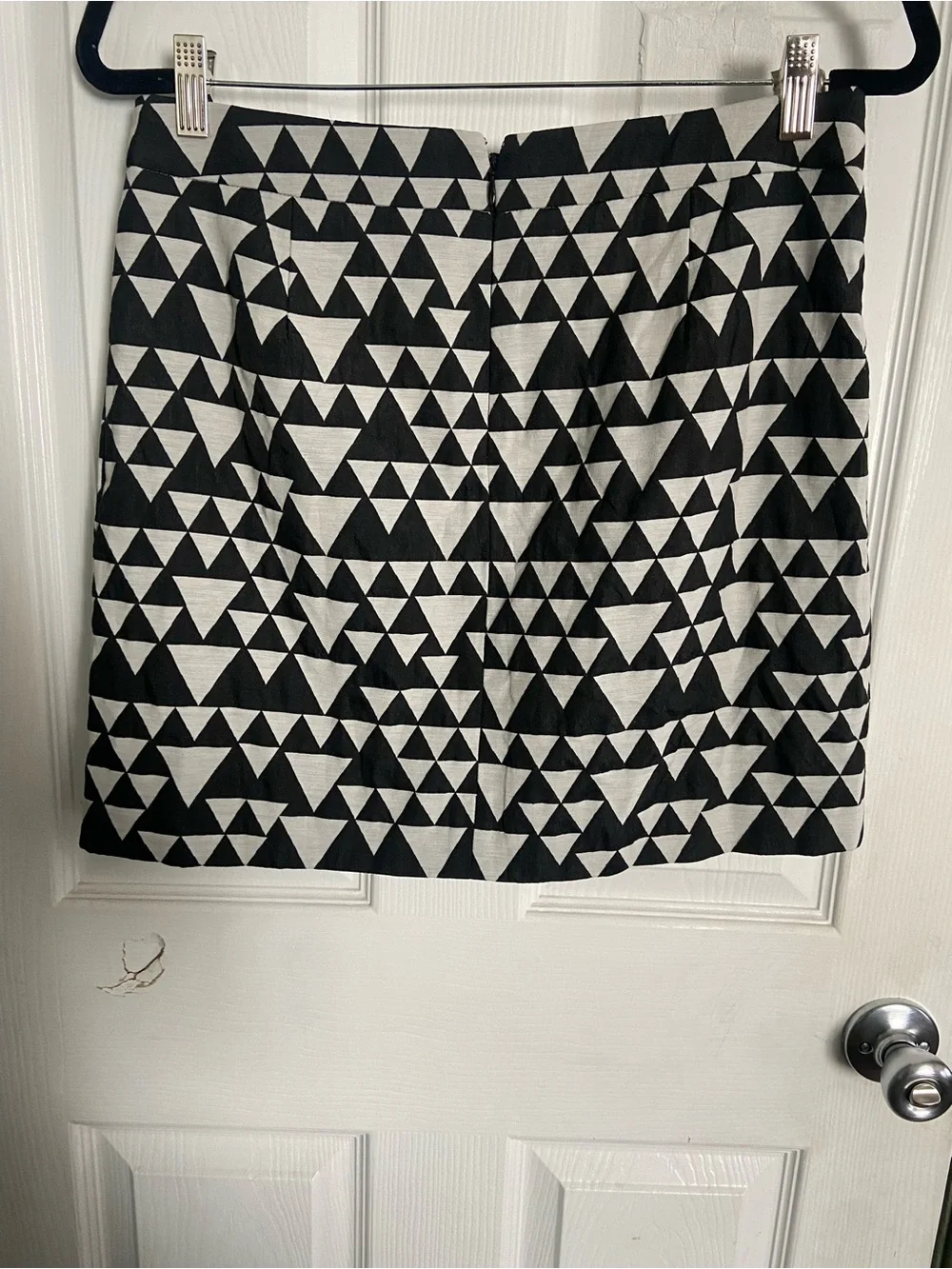 I. Crew Black & White Geometric Mini Skirt